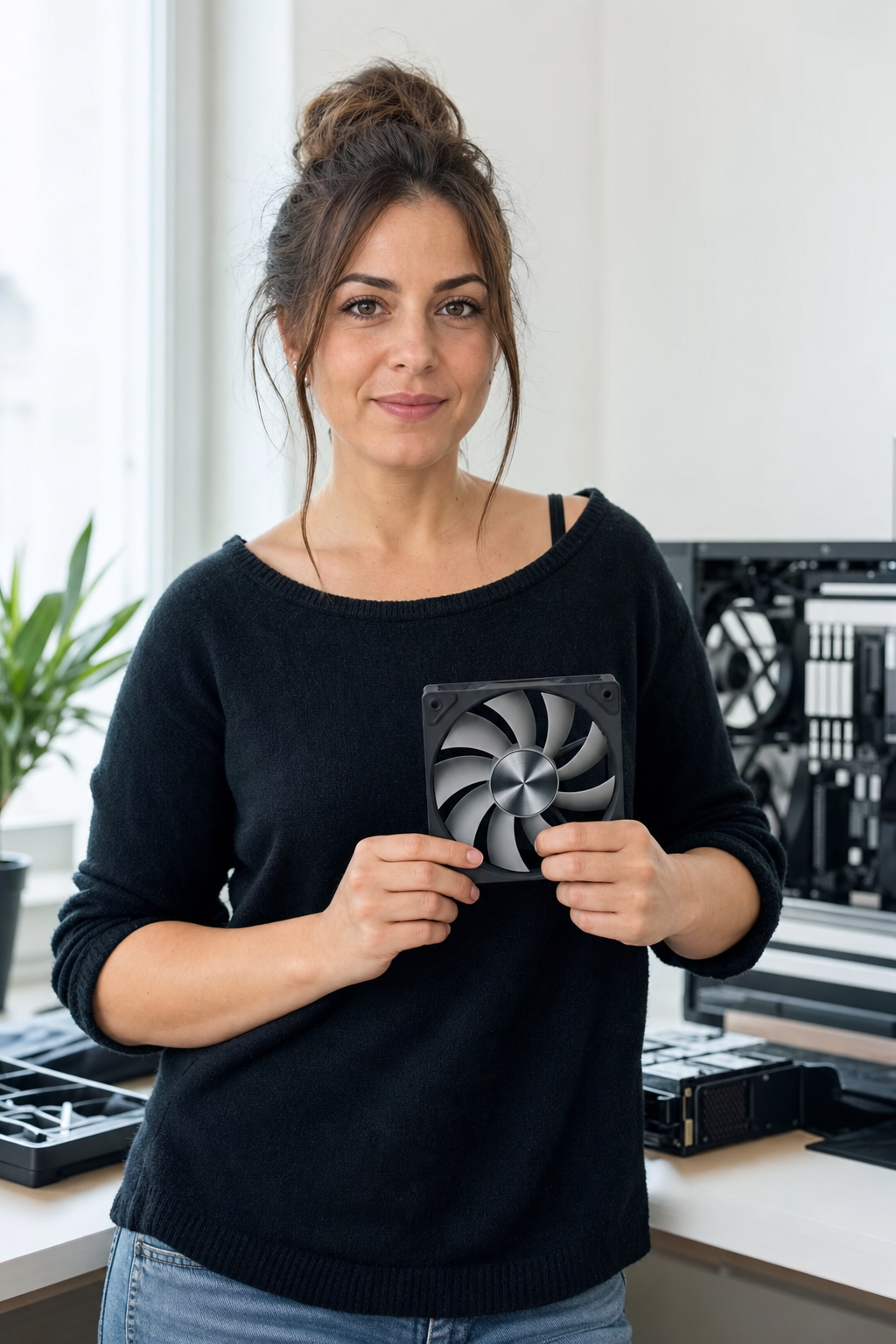 Laura Mauri, fondatrice di Ventola, con una ventola in mano